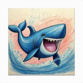 Shark Drawing 14 Canvas Print