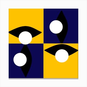 Blue and Yellow Checkered Eye Canvas Print