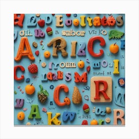 Alphabets And Fruits Canvas Print