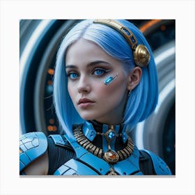 Blue Haired Girl 10 Canvas Print