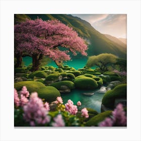 Pink Blossoms In The Spring Canvas Print