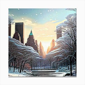 Winter In New York City Canvas Print