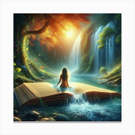 Open Book In The Forest Canvas Print