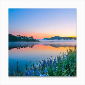 Sunrise At The Lake 2 Canvas Print
