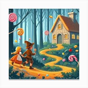 Lollipop House In The Forest Canvas Print