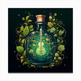 Bottle With A Guitar 1 Canvas Print