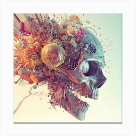 Headshot Exploding Skull Art Canvas Print