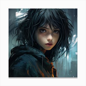 Girl In The Rain Canvas Print