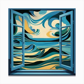 Open Window View Of The Ocean Abstract Matisse Canvas Print