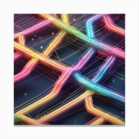 Abstract Colorful Network Canvas Print