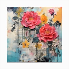 Vintage Bright Flowers 7 Canvas Print