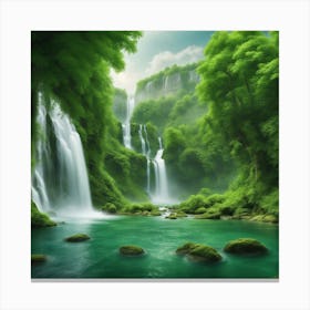 Waterfall - Waterfall Stock Videos & Royalty-Free Footage Canvas Print