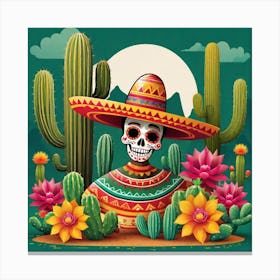 Mexican Skull 14 Canvas Print