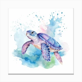 Baby Sea Turtle Watercolour 9 Canvas Print