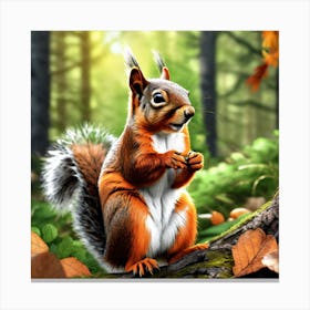 Squirrel In The Forest 387 Canvas Print