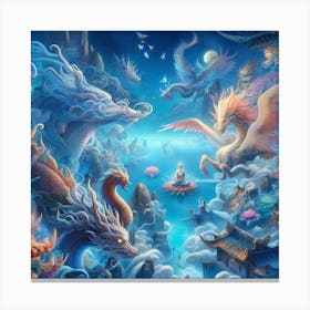 Dragons In The Sky 1 Canvas Print