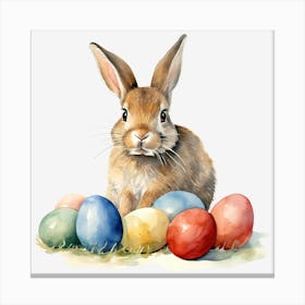 Easter Bunny With Eggs Canvas Print