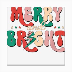 Retro Merry And Bright Leopard Matching Family Christmas Canvas Print