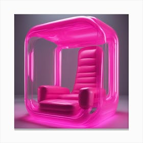 Furniture Design, Tall Bad, Inflatable, Fluorescent Viva Magenta Inside, Transparent, Concept Produc (3) Canvas Print