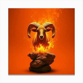 Ram In Fire 7 Canvas Print