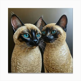 Pair of Siamese cats 2 Canvas Print
