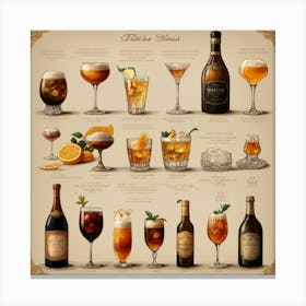 Default Drinks In The Style Of Different Historical Epochs Aes 2 Canvas Print