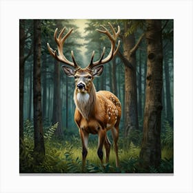 Deer In The Forest 14 Canvas Print