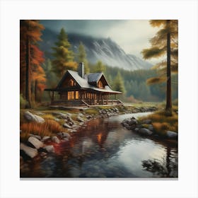 Cabin In The Woods 9 Canvas Print