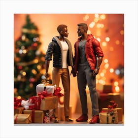 Realistic Black Gay Couple Christmas Stylish Deep B399f3d4 8120 4178 B5e3 Db414bfb41bc Canvas Print