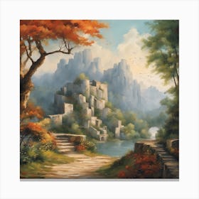 Castle In The Woods Canvas Print