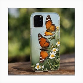 Butterflies On Daisies Canvas Print