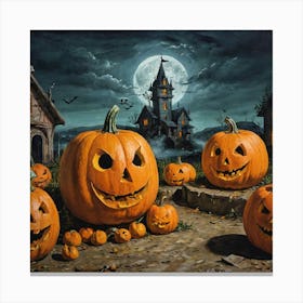 Halloween Pumpkins Canvas Print