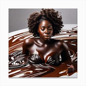 Black Woman In Chocolate 1 Canvas Print