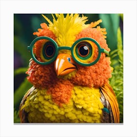 Bird With Glasses Canvas Print