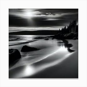 Moonlight On The Beach 3 Canvas Print