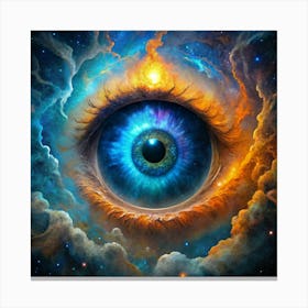 Abstract Eye With Galaxy Inside 1 Canvas Print