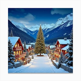 Christmas In The Mountains Canvas Print