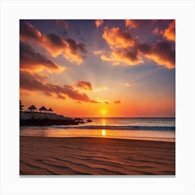 Sunset On The Beach 240 Canvas Print