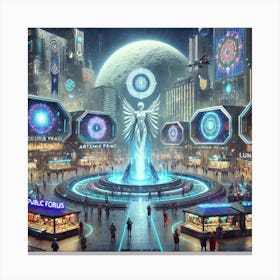 A Futuristic Science Fiction Depiction Of Eclipse Canvas Print