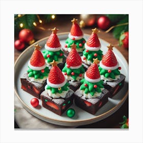 Santa Hat Brownie Bites Canvas Print