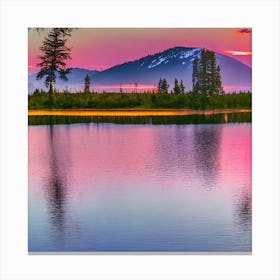 Sunset In The Mountains Canvas Print