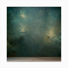 Dark Room With Green Wall Canvas Print