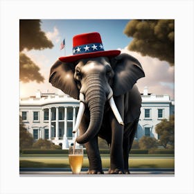 Havana Elephant The White House Canvas Print