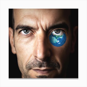 Man with an earth eye Canvas Print