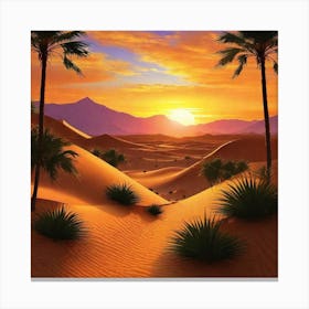 Sunset In The Desert 16 Canvas Print