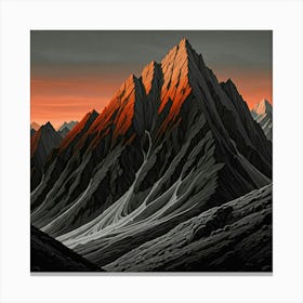 Sunset In The Mountains Canvas Print