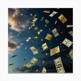 Money Falling In The Sky Canvas Print