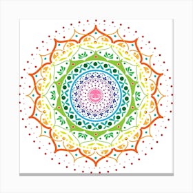 Mandala Pattern Rainbow Pride Canvas Print