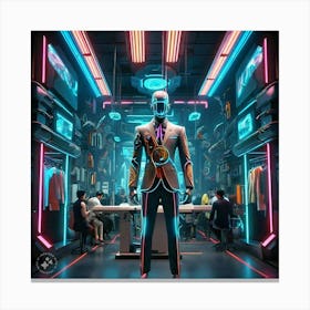 Futuristic Man In A Suit Canvas Print