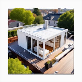 Modern House On A Roof Canvas Print